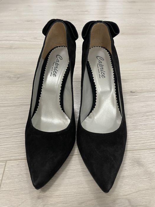 Pantofi piele intoarsa negri 38 NOI