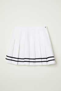 h&m white pleated skirt