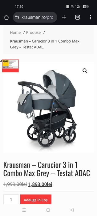 Vând cărucior 3 in 1 Krausman