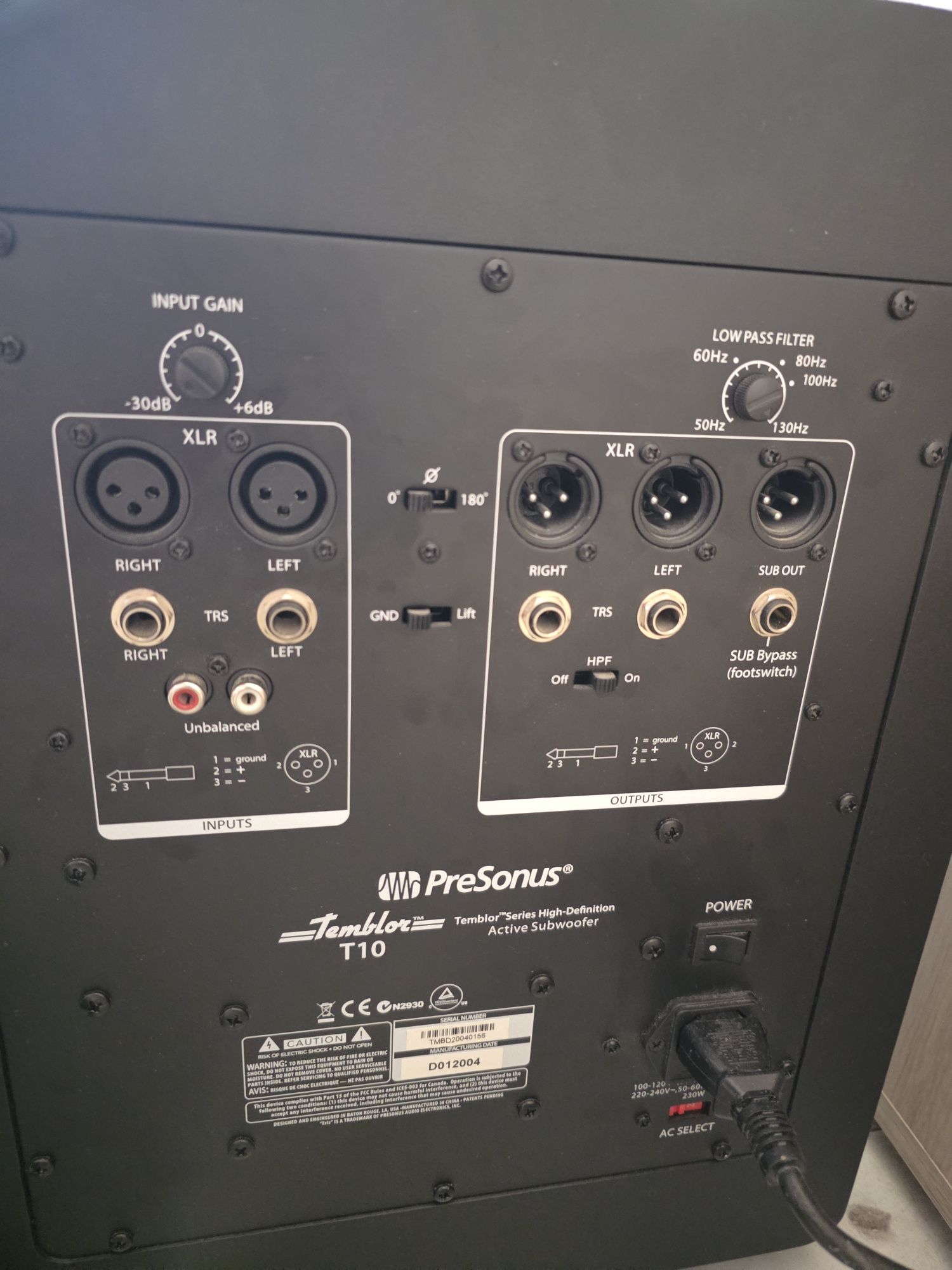 PreSonus Temblor T10 активен студиен субуфер