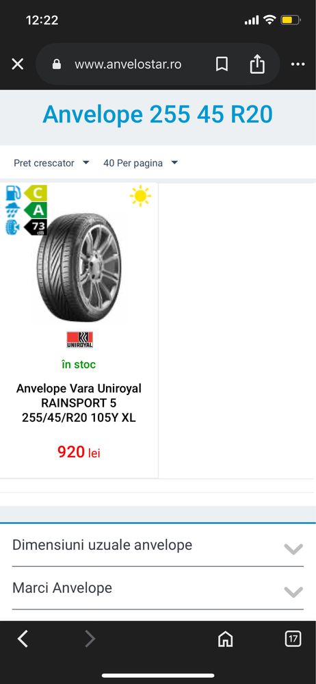 Anvelope vara UNIROYAL RainSport 5