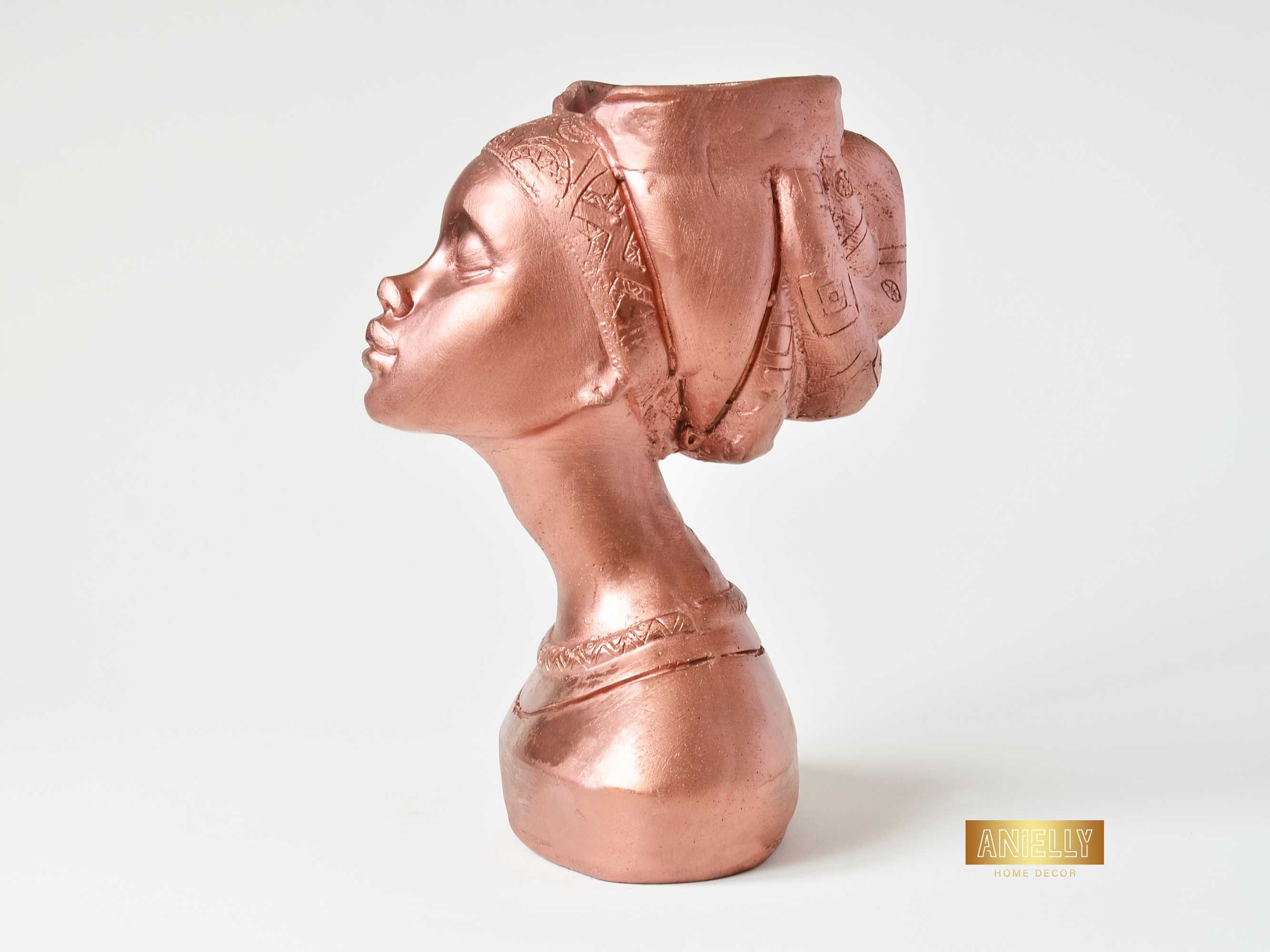 Декоративна кашпа с форма на глава на африканска жена/ Подарък за жена