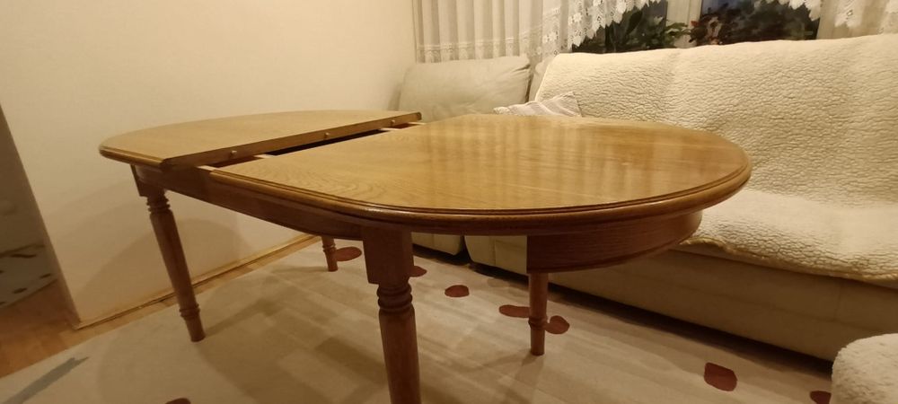 Masa dining extensibila, lemn masiv stejar 90×160 cm