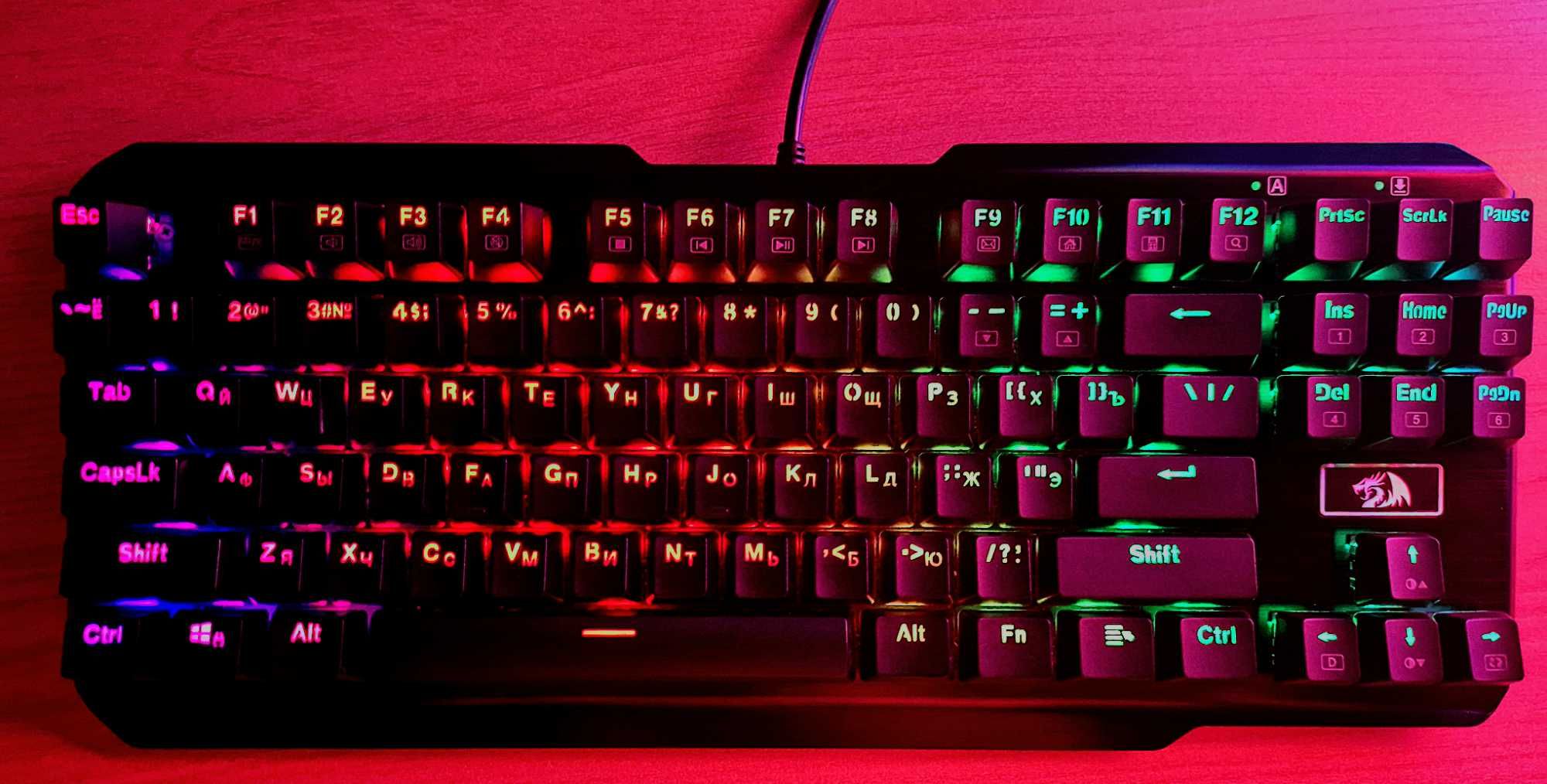 Игровая клавиатура Redragon Usas (TKL, компактная) с RGB-подсветкой