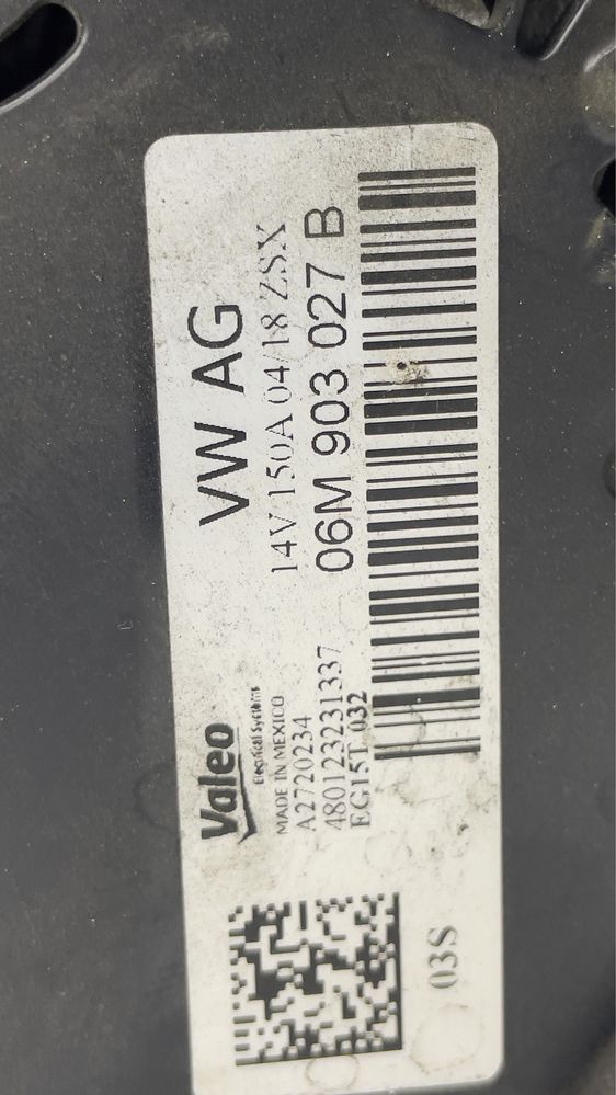 Генератор Алтернатор AUDI 3.0TFSI 06M903027B