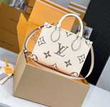 Geanta Louis Vuitton Onthego 25cm crem, tip Premium