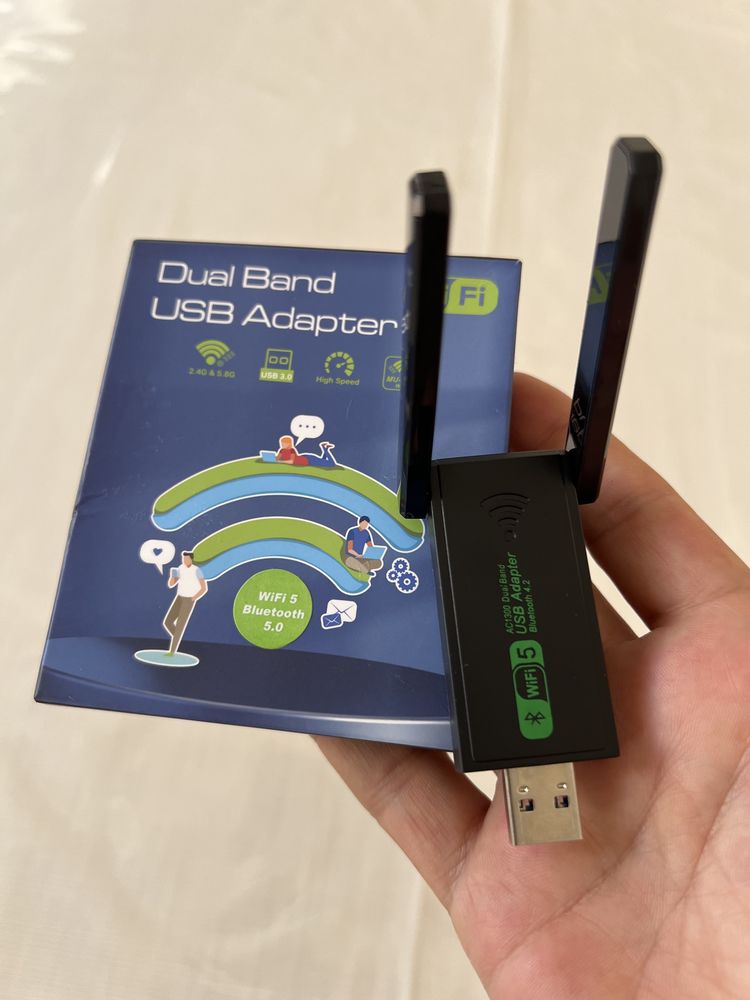 Wi fi адаптер скоростной 1300 ГГц+ Bluetooth