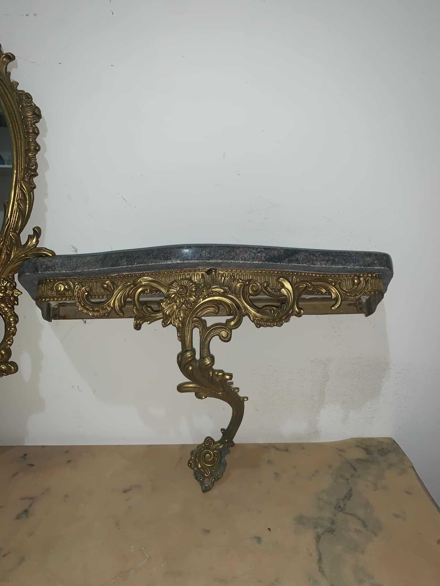 Set oglinda cu consola bronz