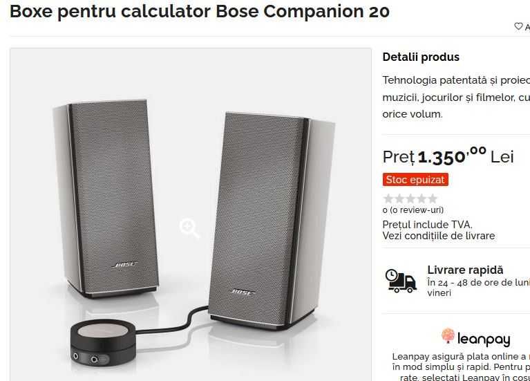 Boxe pentru calculator Bose Companion 20