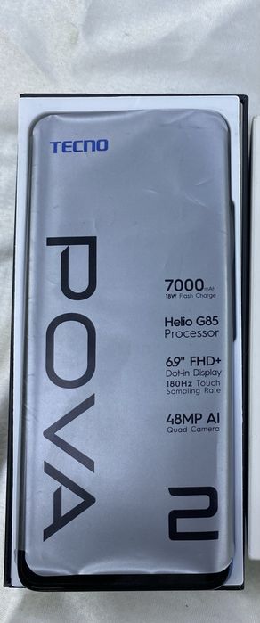 Tecno Pova 2 сотилади, коробка документ, новая, не использованная