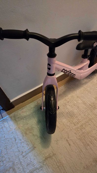 Bicicleta copii fara pedale, Cariboo, 12", Negru/Roz, 2+ (noua)