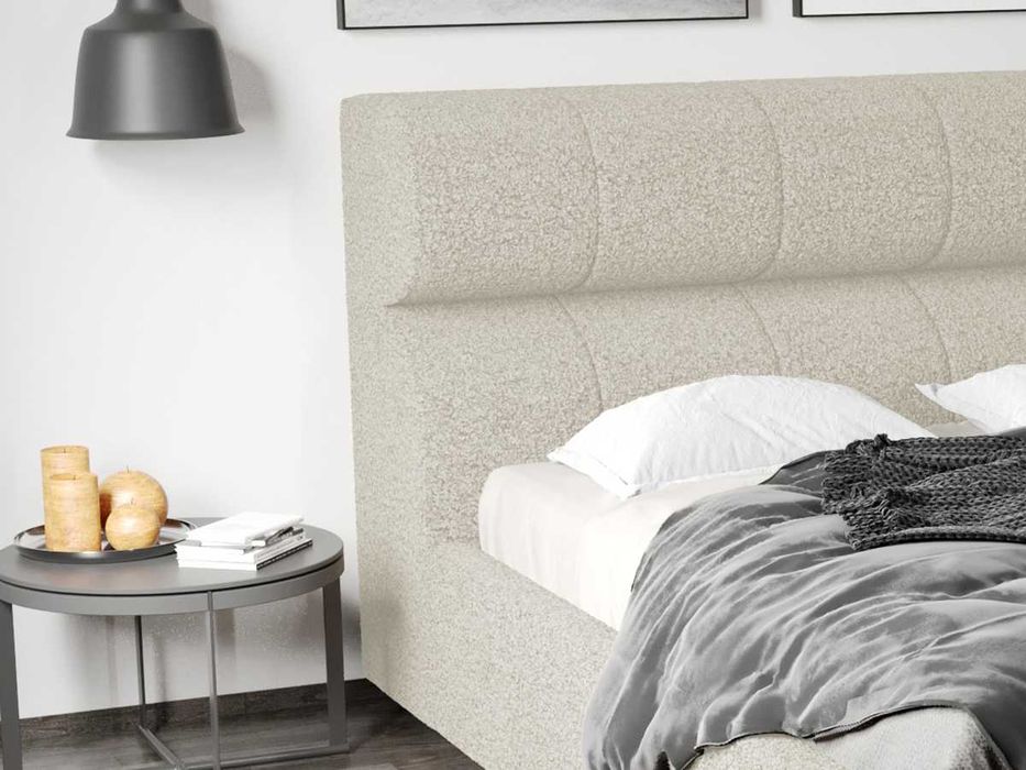 Pat Tapitat Galileo Alb Coral 15 somiera rabatabila + lada depozitare