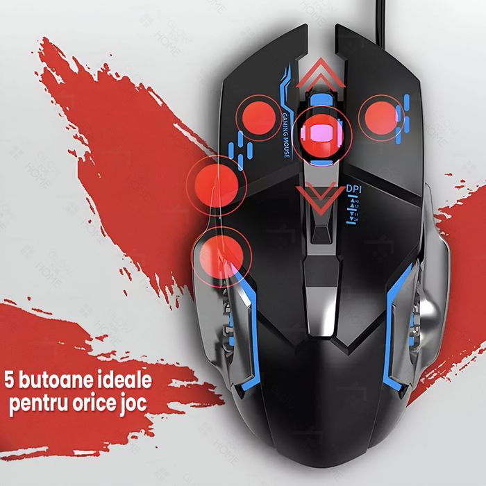 Set gaming cu tastatura iluminata gaming 39 taste one hand si mouse