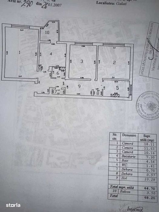 Apartament 3 camere decomandat piata centrala