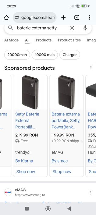 Baterie externa 10000 mah Setty