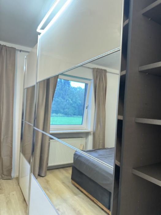 Rez/Dressing/Dulap 270/224/68 cm 2 usi culisante alb lucios/oglinda