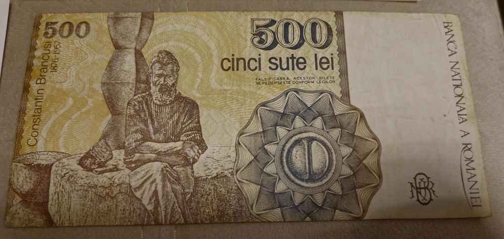 Vând bancnota de 500 lei din anul 1991 cu Brâncuși, ca și Noua!