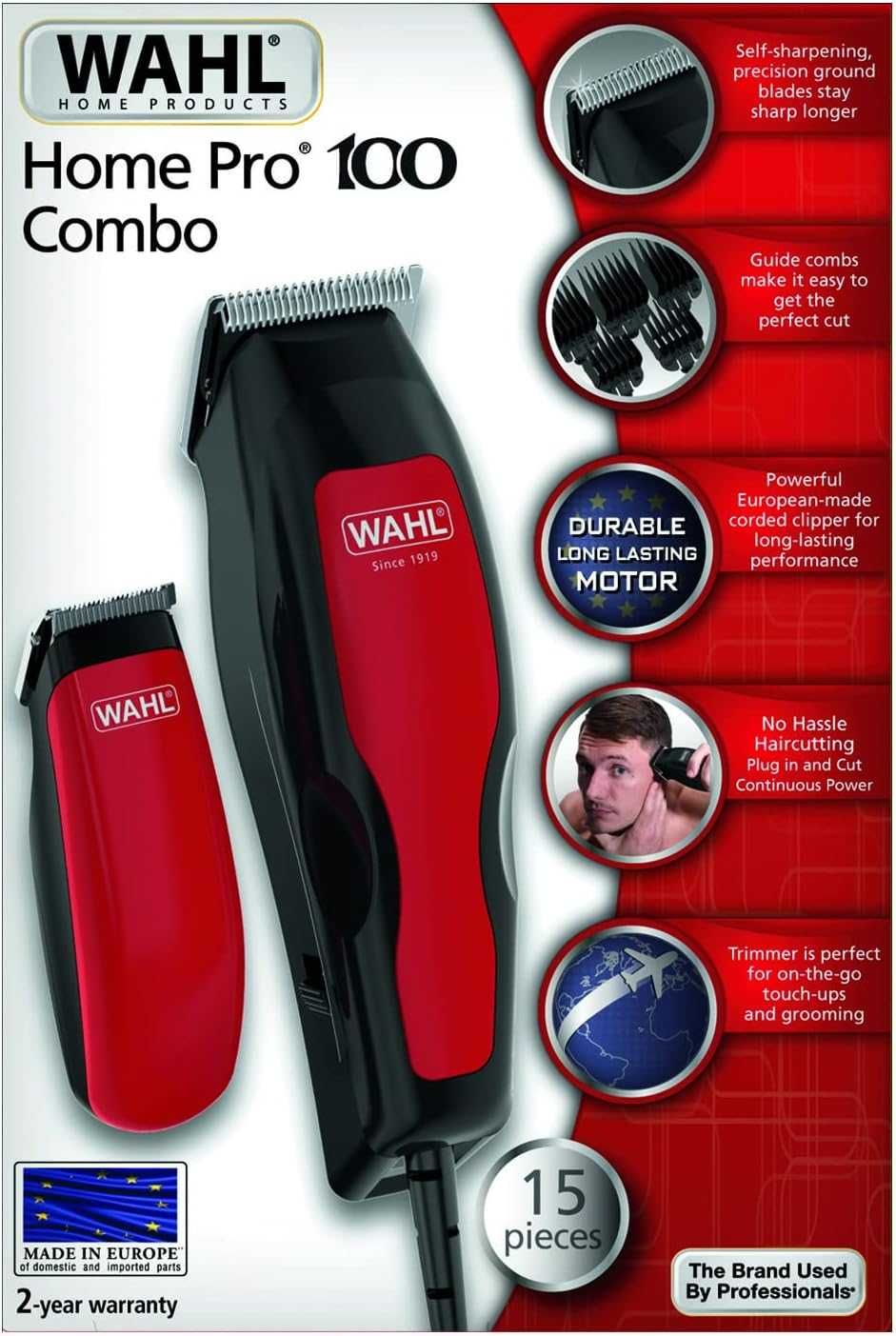 ПРОМО 2г Гаранция Нова Машинка за подстригване и Тример WAHL Home Pro