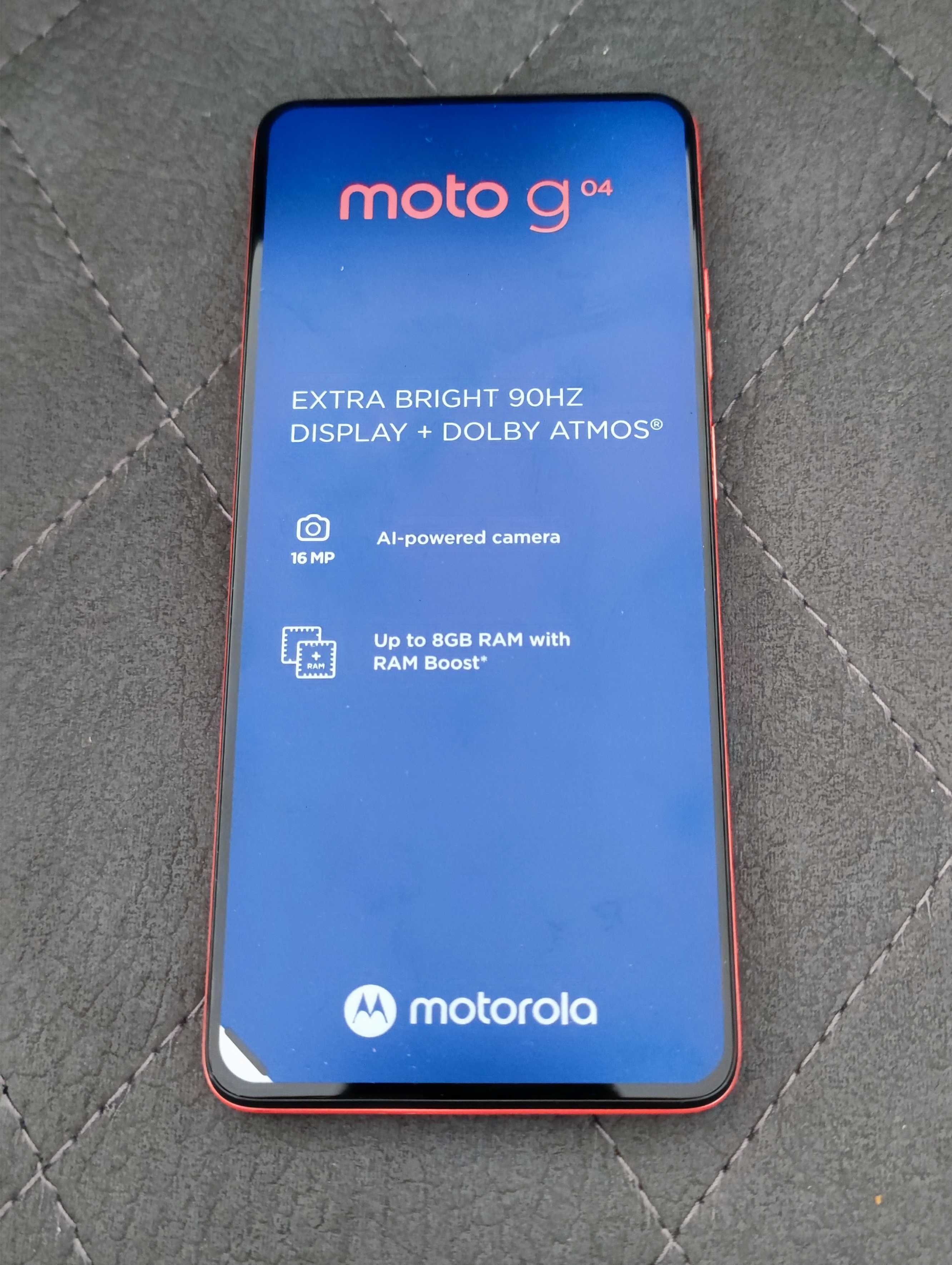 Motorola Moto g04, 4GB RAM, 64GB, Оранжев + подарък силиконов гръб