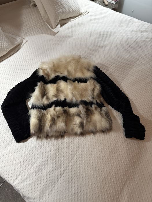 Дамско кожено яке с косъм