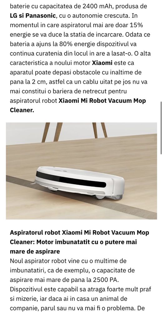 Aspirator robot XIAOMI Mi Vacuum Mop