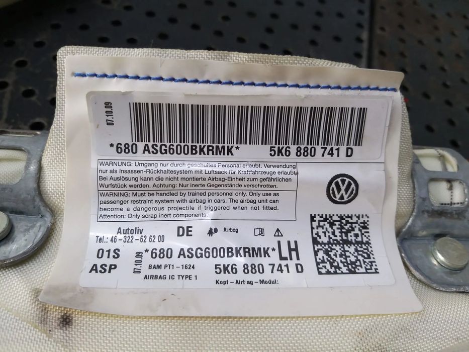 Airbag cortina stanga vw golf 6 5k 5k6880741d