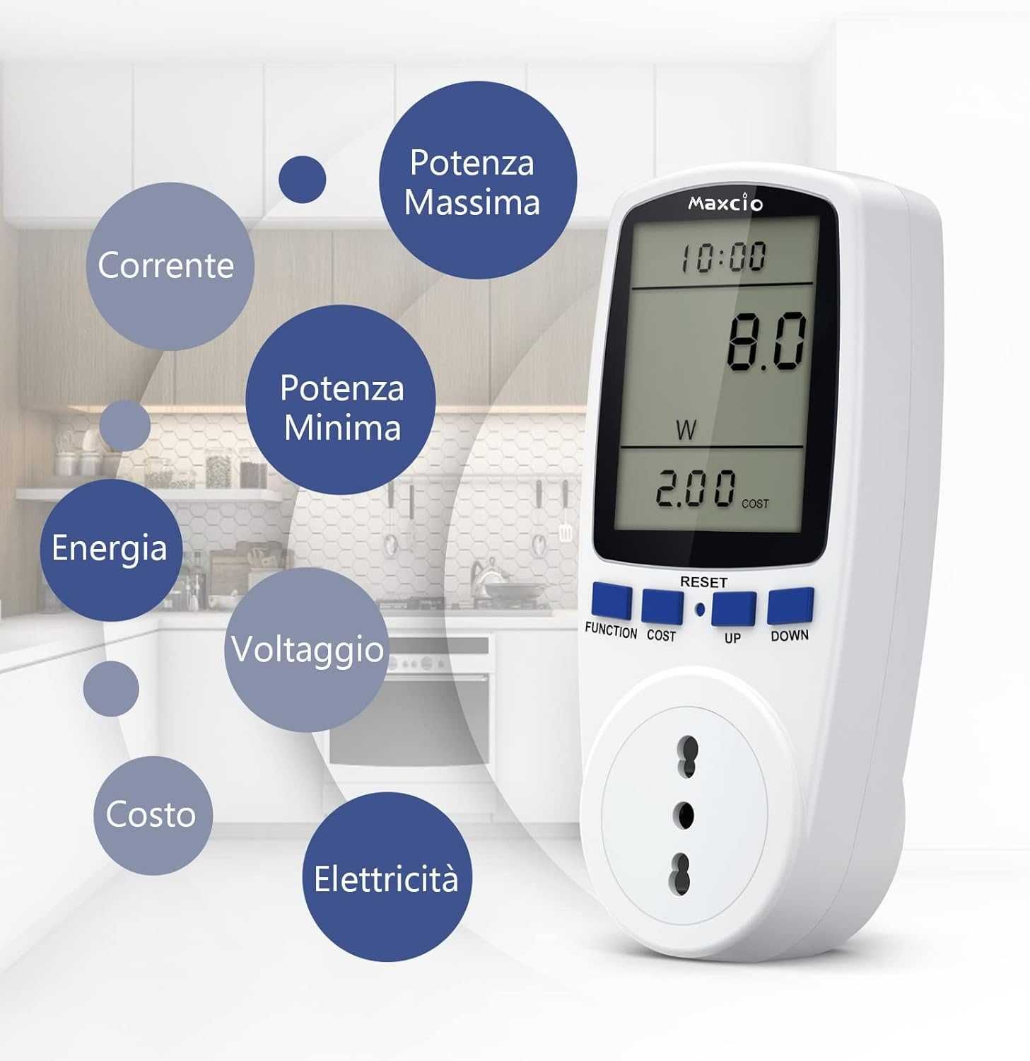 Dispozitiv masurat curent electric consum , amp, tens, LCD de la 89RON