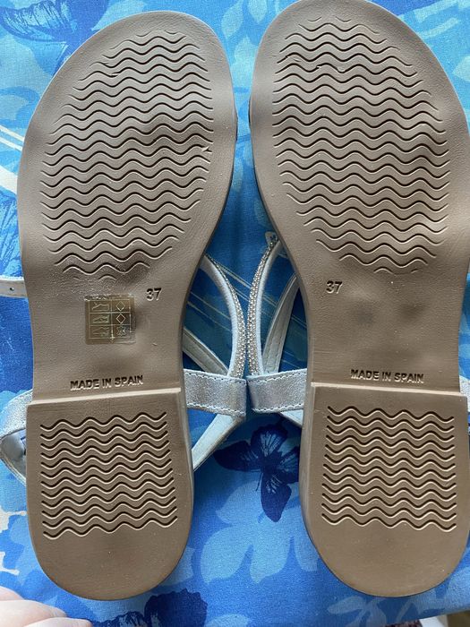 Sandale Image Argintii piele naturală 37