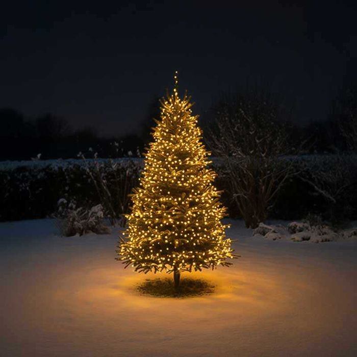 Коледни лампички IZOXIS – 300 LED топли бели топки, 30 м, 8 режима