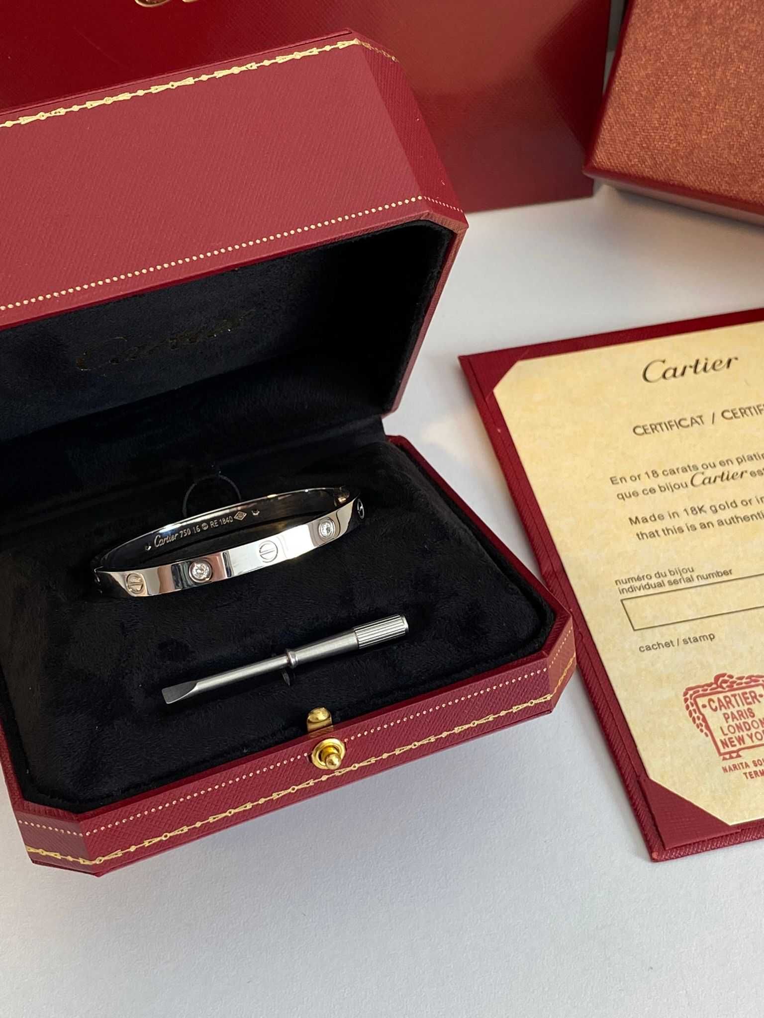 Brățară Cartier LOVE 21 cm White Gold 750 Diamond