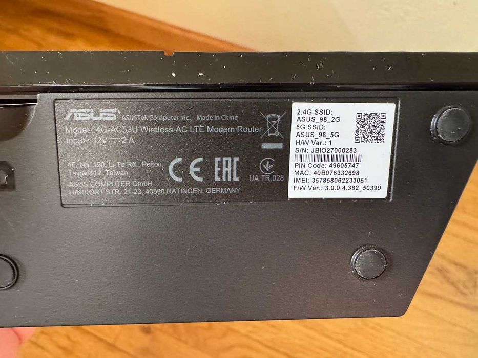 Vand router Asus 4G-AC53U