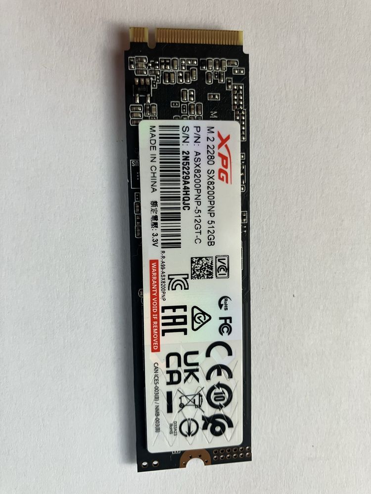 Adata XPG SX8200 PRO 512GB SSD NVME диск