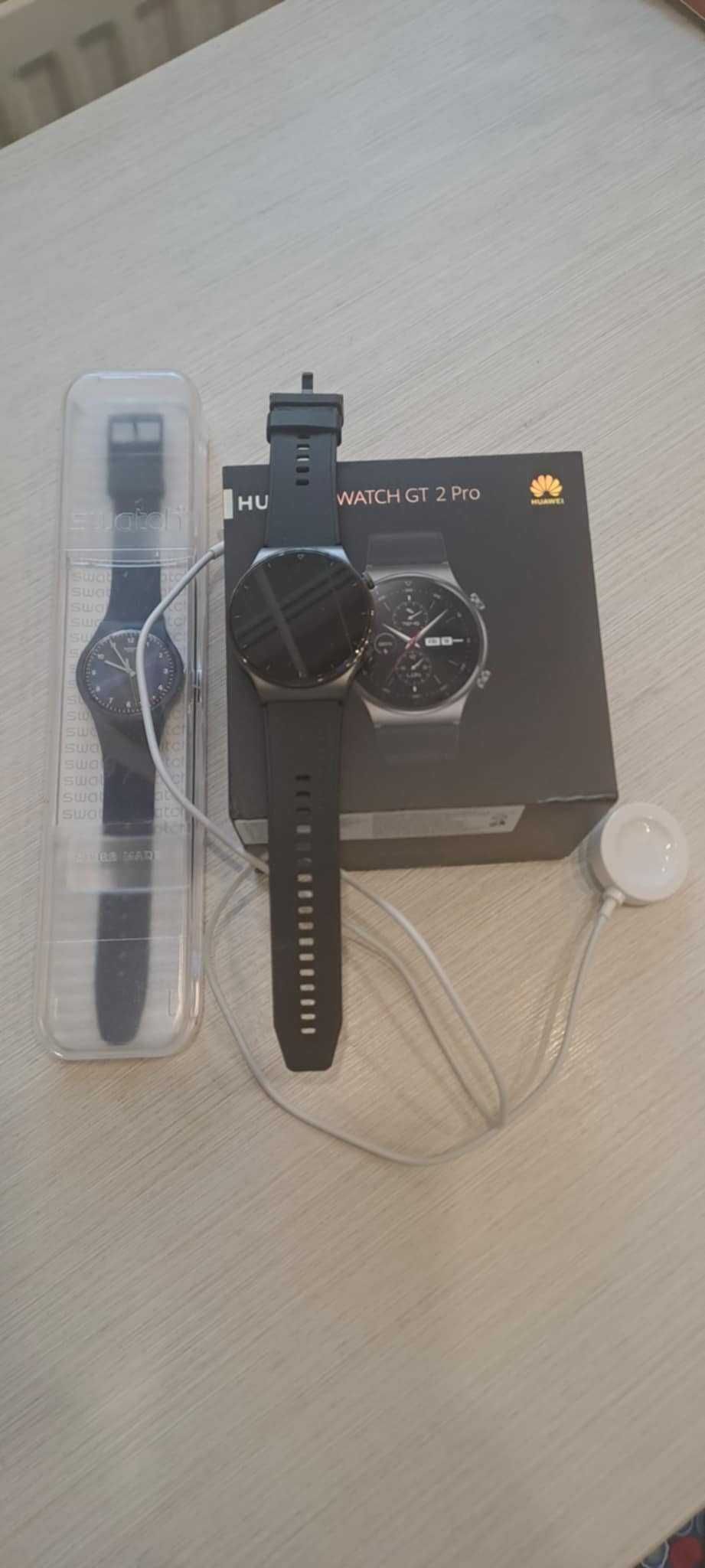 ПРОМО: Смарт часовнк HUAWEI WATCH GT 2 Pro - бонус часовник Swatch