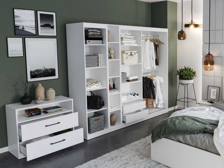 Set Dormitor Nordis Alb C24 cu oglinda - Transport Gratuit