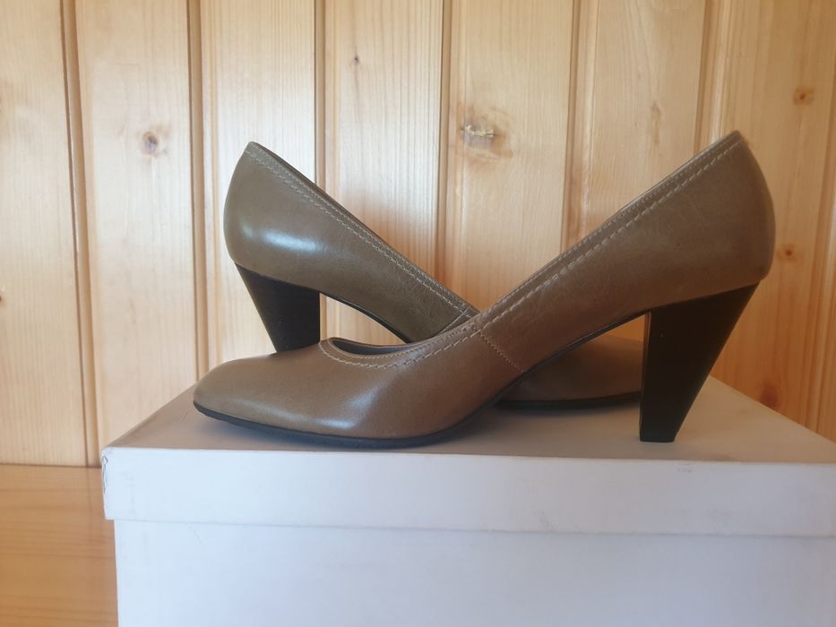 Pantofi dama piele verde-kaki noi