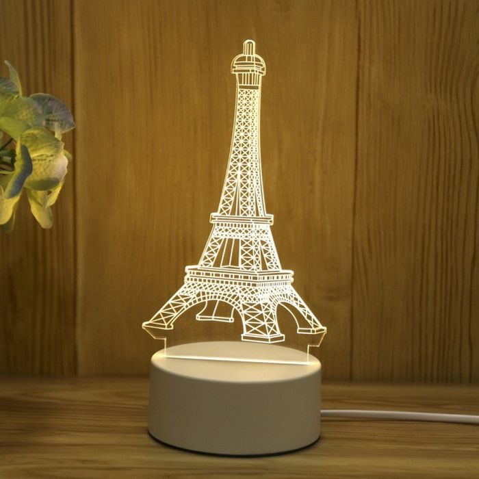 Холограмна 3D LED нощна лампа, 4W, 220V