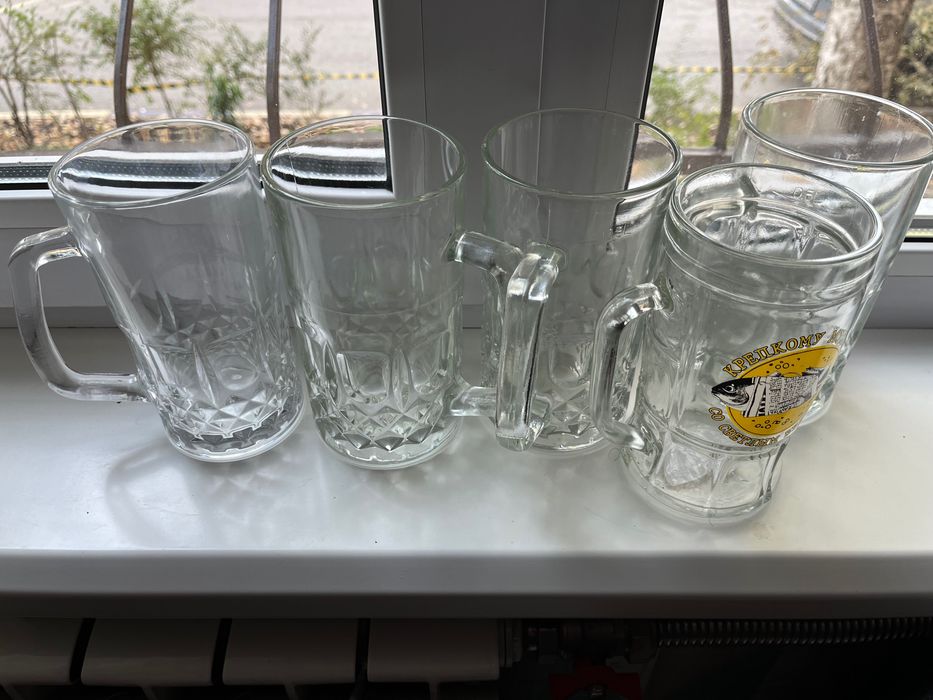Продам пивные кружки, стаканы, хрустальные фужеры