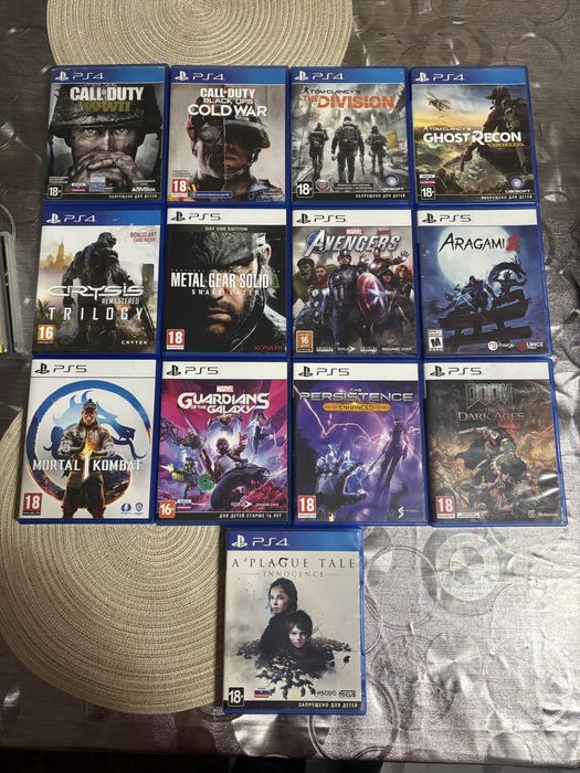 Продам игры пс 4 пс 5