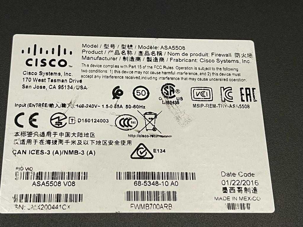 CISCO ASA Router 5508 -X Nou 8xGigabit, wan Gigabit