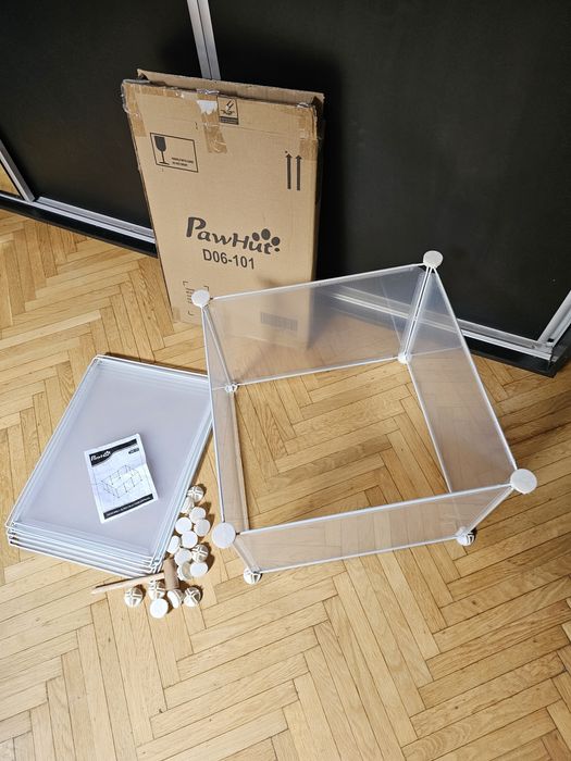 Carcasa modulara pentru animale PawHut, Metal/PP, 12 panouri, 35x45 cm