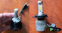 Becuri LED auto H4 și H7) cu ventilatoare și adaptoare