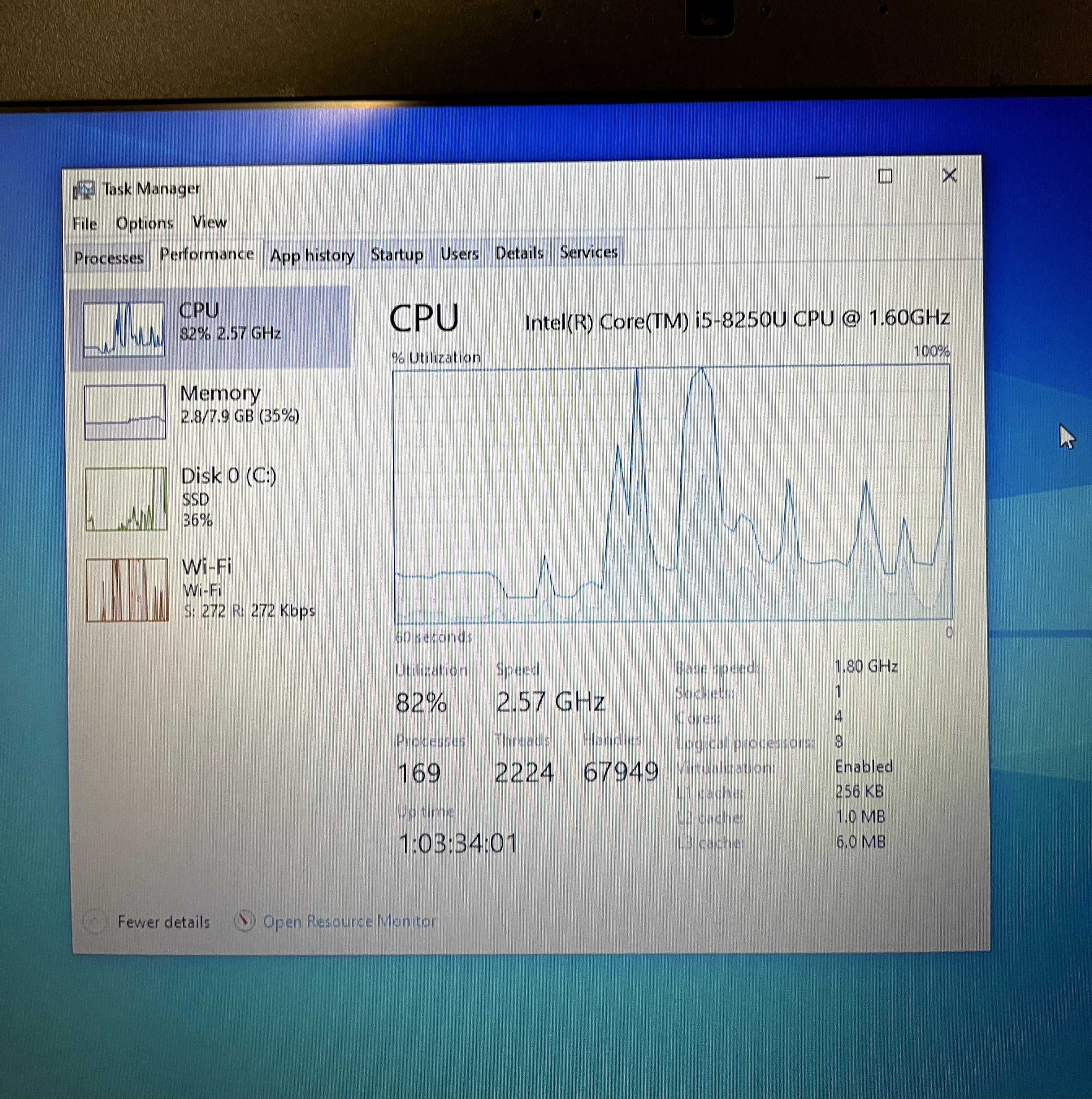 Лаптоп Dell Latitude 5290, Intel Core i5 8250U, 8GB ram