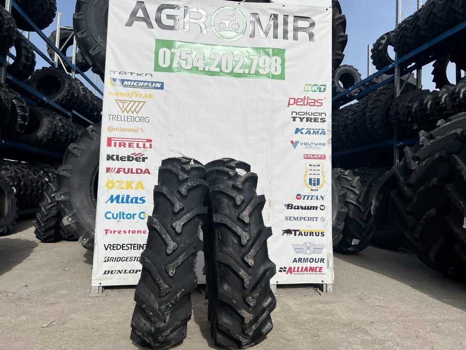 Cauciucuri ranforsate 12.4-24 noi 12 pliuri pt tractor marca ALLIANCE