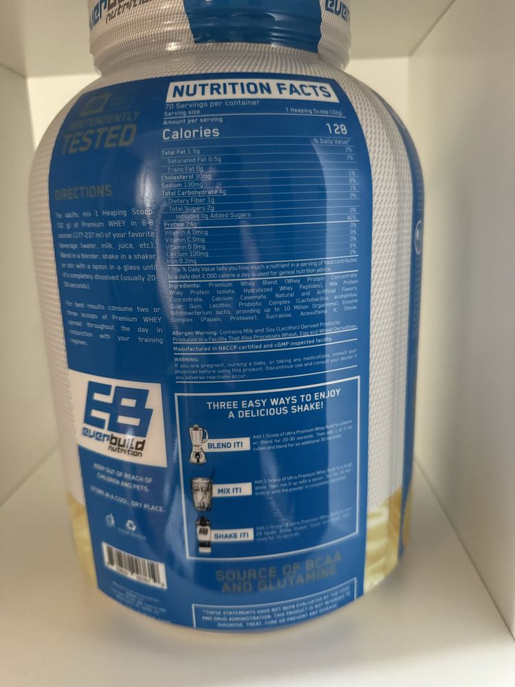 Proteine Everbuild Ultra Premium Whey Build French Vanilla 2.270 Kg