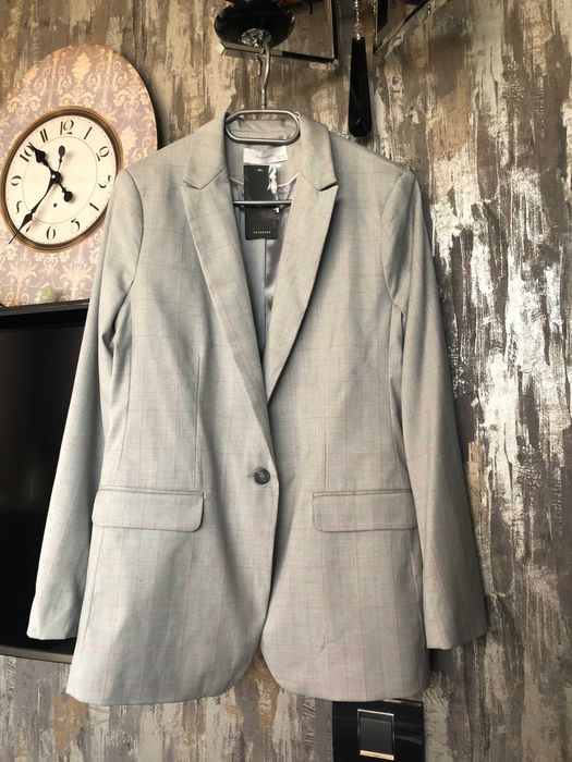 Sacou NOU gri cu dungi roz_Reserved_marime 40