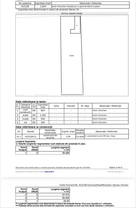 Teren Intravilan | Sacosu Turcesc | 2624 mp | Comision 0%!!