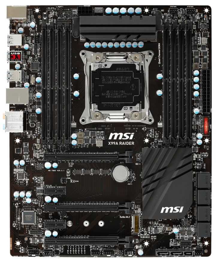 Дъно Дънна платка MSI X99A RAIDER 2011-3 X99 до 128GB DDR4