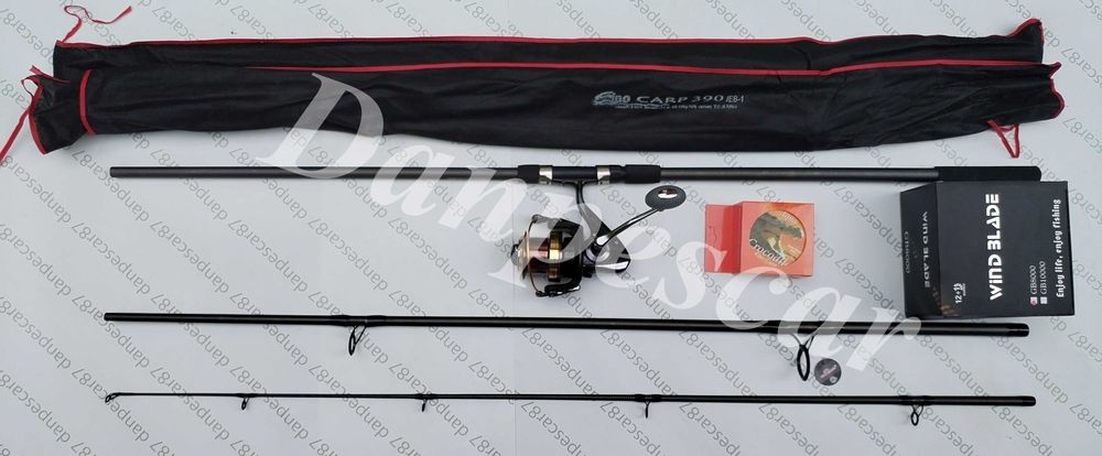 SET CRAP WB Lanseta 3,6m din 3 bucati + Mulineta GB10000+ROLA 300M FIR