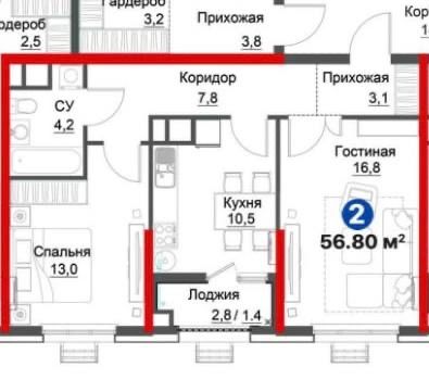 Квартира со скидкой 25% в ипотеку , пер вызнос 196млн ежемч. по 7 млн