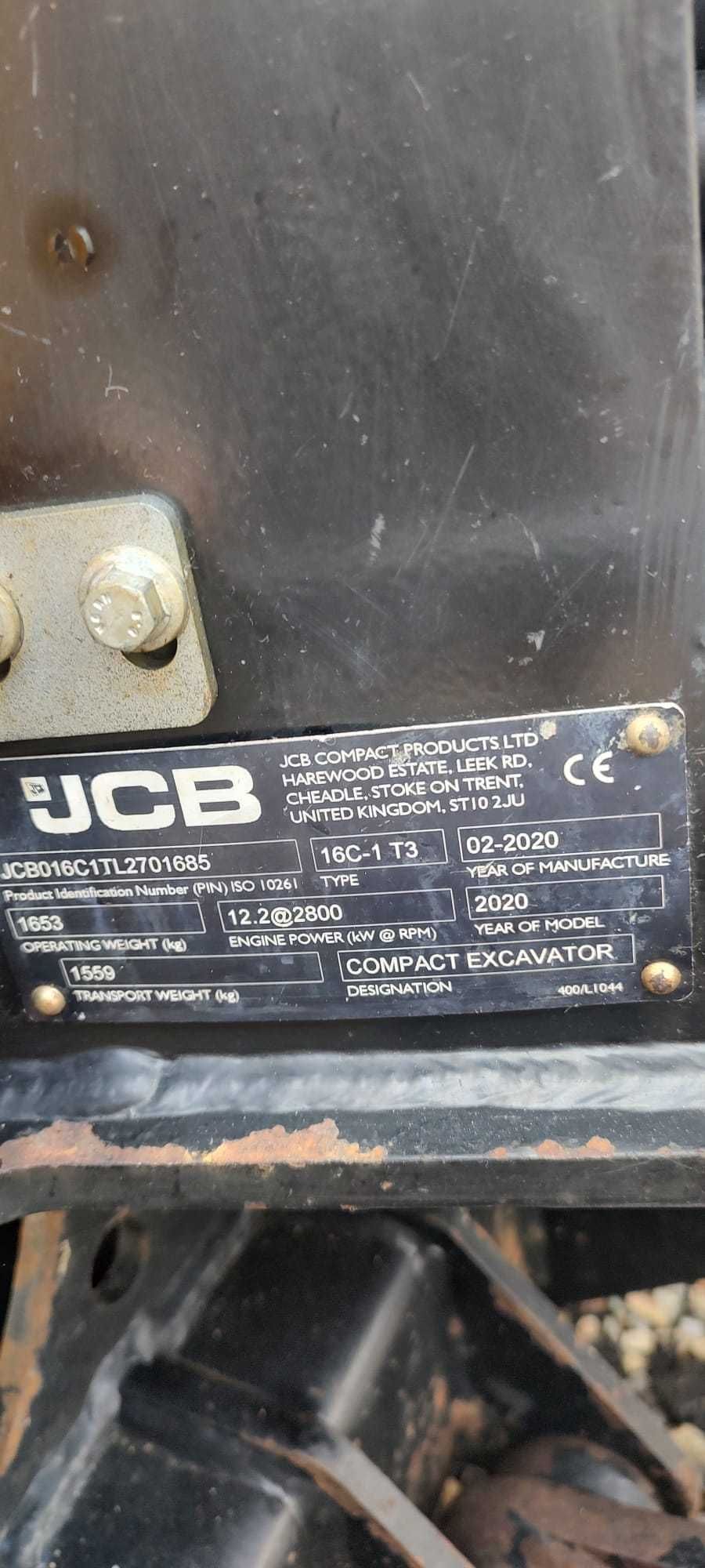 Miniexcavator marca Jcb, model 16C1